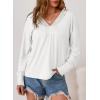 imageDokotoo Womens Casual V Neck Long Sleeve Shirts Loose Tunic Tops Business Tee BlousesWhite