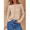 imageDokotoo Womens Crew Neck Long Sleeve Sweaters 2025 Fall Winter Chunky Warm Pullover Tops Trendy Casual OutfitsApricot