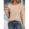 imageDokotoo Womens Crew Neck Long Sleeve Sweaters 2025 Fall Winter Chunky Warm Pullover Tops Trendy Casual OutfitsApricot
