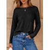 imageDokotoo Womens Crew Neck Long Sleeve Sweaters 2025 Fall Winter Chunky Warm Pullover Tops Trendy Casual OutfitsBlack