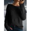 imageDokotoo Womens Crew Neck Long Sleeve Sweaters 2025 Fall Winter Chunky Warm Pullover Tops Trendy Casual OutfitsBlack