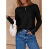 imageDokotoo Womens Crew Neck Long Sleeve Sweaters 2025 Fall Winter Chunky Warm Pullover Tops Trendy Casual OutfitsBlack