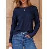 imageDokotoo Womens Crew Neck Long Sleeve Sweaters 2025 Fall Winter Chunky Warm Pullover Tops Trendy Casual OutfitsNavy Blue