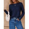 imageDokotoo Womens Crew Neck Long Sleeve Sweaters 2025 Fall Winter Chunky Warm Pullover Tops Trendy Casual OutfitsNavy Blue