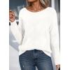 imageDokotoo Womens Crew Neck Long Sleeve Sweaters 2025 Fall Winter Chunky Warm Pullover Tops Trendy Casual OutfitsWhite
