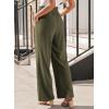 imageDokotoo Womens Fall Boho 2025 Casual Wid Leg Lace Pants High Waisted Drawstrings with PocketsArmy Green