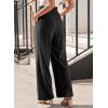 imageDokotoo Womens Fall Boho 2025 Casual Wid Leg Lace Pants High Waisted Drawstrings with PocketsBlack