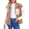 imageDokotoo Womens Fleece Jacket Vest Sleeveless Fuzzy Sherpa Jackets Zip Up Oversized Casual Coats Fall Winter Womens Tops 2025Chocolate Brown
