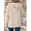 imageDokotoo Womens Full Zip Up Hoodies Waffle Knit Long Sleeve Drawstring Casual Sweatshirt Hooded TopsApricot