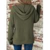 imageDokotoo Womens Full Zip Up Hoodies Waffle Knit Long Sleeve Drawstring Casual Sweatshirt Hooded TopsGreen