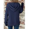imageDokotoo Womens Full Zip Up Hoodies Waffle Knit Long Sleeve Drawstring Casual Sweatshirt Hooded TopsNavy Blue