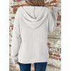 imageDokotoo Womens Full Zip Up Hoodies Waffle Knit Long Sleeve Drawstring Casual Sweatshirt Hooded TopsWhite