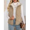 imageDokotoo Womens Fuzzy Fleece Vest Casual Oversized Warm Sherpa Vest Jacket with PocketsCamel