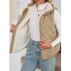 imageDokotoo Womens Fuzzy Fleece Vest Casual Oversized Warm Sherpa Vest Jacket with PocketsCamel