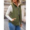 imageDokotoo Womens Fuzzy Fleece Vest Casual Oversized Warm Sherpa Vest Jacket with PocketsMist Green