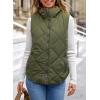 imageDokotoo Womens Fuzzy Fleece Vest Casual Oversized Warm Sherpa Vest Jacket with PocketsMist Green