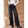 imageDokotoo Womens High Rise Baggy Jeans Straight Wide Leg Casual Trendy Pants Stretch Loose Fit Lightweight Denim PantsBlack