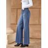 imageDokotoo Womens High Rise Baggy Jeans Straight Wide Leg Casual Trendy Pants Stretch Loose Fit Lightweight Denim PantsDark Blue