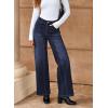 imageDokotoo Womens High Rise Baggy Jeans Straight Wide Leg Casual Trendy Pants Stretch Loose Fit Lightweight Denim PantsDirty Blue