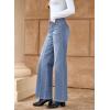 imageDokotoo Womens High Rise Baggy Jeans Straight Wide Leg Casual Trendy Pants Stretch Loose Fit Lightweight Denim PantsDusk Blue