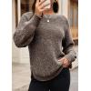 imageDokotoo Womens Oversized Sweaters 2025 Long Sleeve Waffle Knit Casual Chunky Pullover Sweater Fall Outfits ClothesDark Brown