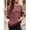 imageDokotoo Womens Oversized Sweaters 2025 Long Sleeve Waffle Knit Casual Chunky Pullover Sweater Fall Outfits ClothesRed Dahlia