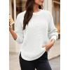 imageDokotoo Womens Oversized Sweaters 2025 Long Sleeve Waffle Knit Casual Chunky Pullover Sweater Fall Outfits ClothesWhite