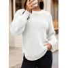 imageDokotoo Womens Oversized Sweaters 2025 Long Sleeve Waffle Knit Casual Chunky Pullover Sweater Fall Outfits ClothesWhite
