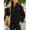 imageDokotoo Womens Oversized Sweatshirts Half Zip Pullover Fall Fashion Outfits 2025 Oversized Hoodies Mock Neck SweatshirtBlack