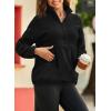 imageDokotoo Womens Oversized Sweatshirts Half Zip Pullover Fall Fashion Outfits 2025 Oversized Hoodies Mock Neck SweatshirtBlack