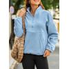imageDokotoo Womens Oversized Sweatshirts Half Zip Pullover Fall Fashion Outfits 2025 Oversized Hoodies Mock Neck SweatshirtBlue