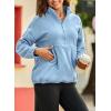 imageDokotoo Womens Oversized Sweatshirts Half Zip Pullover Fall Fashion Outfits 2025 Oversized Hoodies Mock Neck SweatshirtBlue
