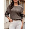 imageDokotoo Womens Sweaters Casual Long Sleeve Oversized Sweater Fall Cable Knit Chunky Pullover Jumper TopsBrown