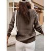 imageDokotoo Womens Sweaters Casual Long Sleeve Oversized Sweater Fall Cable Knit Chunky Pullover Jumper TopsBrown