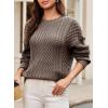 imageDokotoo Womens Sweaters Casual Long Sleeve Oversized Sweater Fall Cable Knit Chunky Pullover Jumper TopsBrown
