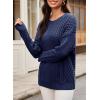 imageDokotoo Womens Sweaters Casual Long Sleeve Oversized Sweater Fall Cable Knit Chunky Pullover Jumper TopsDark Blue