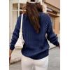 imageDokotoo Womens Sweaters Casual Long Sleeve Oversized Sweater Fall Cable Knit Chunky Pullover Jumper TopsDark Blue