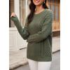imageDokotoo Womens Sweaters Casual Long Sleeve Oversized Sweater Fall Cable Knit Chunky Pullover Jumper TopsGreen