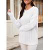 imageDokotoo Womens Sweaters Casual Long Sleeve Oversized Sweater Fall Cable Knit Chunky Pullover Jumper TopsWhite