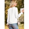 imageDokotoo Womens Tops Casual V Neck Long Sleeve Lace Trim Shirts with Smocked Cuffs Loose Tunic Tops BlousesWhite