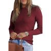 imageDokotoo Fall Sweaters for Women 2025 Casual Cashmere Lightweight Long Sleeve Crew Neck Solid Basic Slim Fit Sweater TopsRed