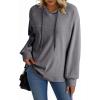 imageDokotoo Hoodies for Women Soft Long Sleeve Casual Hoodie Oversized Sweatshirt Lightweight Knit Pullover Drawstring Hooded TopsGrey