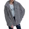 imageDokotoo Winter Fleece Heating 2025 Jacket for Women Button Down Stand Collar with Pockets CoatsDark Grey