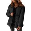 imageDokotoo Womens Casual Long Sleeve Zip up Puffer Chunky Warm Drawstring Quilted Lightweight Jacket CoatColor Black