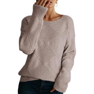 imageDokotoo Womens Crew Neck Long Sleeve Sweaters 2025 Fall Winter Chunky Warm Pullover Tops Trendy Casual OutfitsGoat