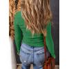 imageDokotoo Long Sleeve Tops for Women Spring Fall 2025 Womens V Neck Sexy T Shirts for Women Fitted Shirts Tight Basic TeeBright Green