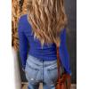 imageDokotoo Long Sleeve Tops for Women Spring Fall 2025 Womens V Neck Sexy T Shirts for Women Fitted Shirts Tight Basic TeeDark Blue
