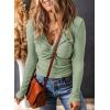 imageDokotoo Long Sleeve Tops for Women Spring Fall 2025 Womens V Neck Sexy T Shirts for Women Fitted Shirts Tight Basic TeeMoonlight Jade