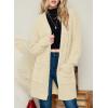 imageDokotoo Womens 2025 Fashion Casual Open Front Long Sleeve Chunky Cable Knit Cardigans Sweaters Outerwear Coats with PocketsBeige