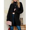 imageDokotoo Womens 2025 Fashion Casual Open Front Long Sleeve Chunky Cable Knit Cardigans Sweaters Outerwear Coats with PocketsBlack
